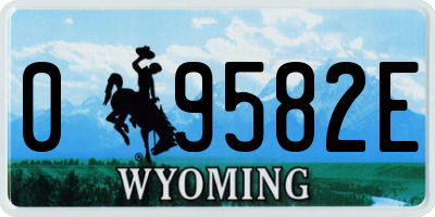 WY license plate 09582E