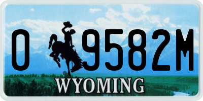 WY license plate 09582M
