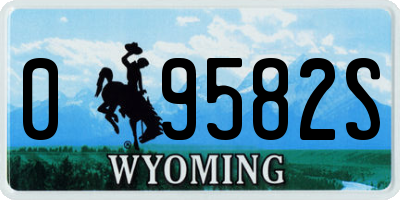 WY license plate 09582S