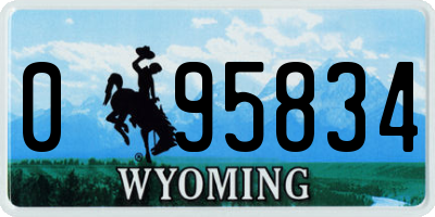 WY license plate 095834