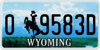 WY license plate 09583D