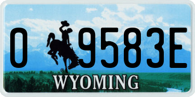 WY license plate 09583E