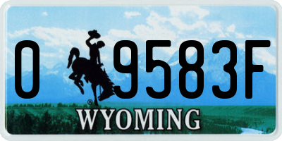 WY license plate 09583F