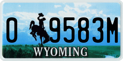 WY license plate 09583M