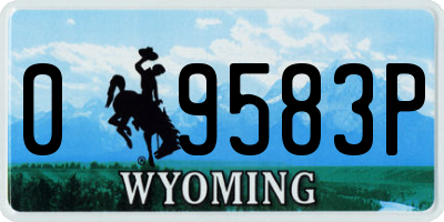 WY license plate 09583P