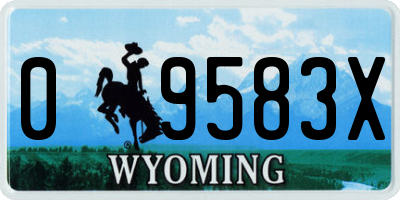 WY license plate 09583X