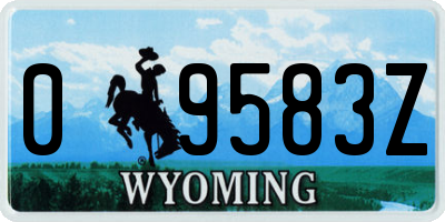 WY license plate 09583Z