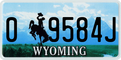 WY license plate 09584J