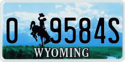 WY license plate 09584S