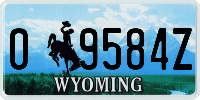 WY license plate 09584Z