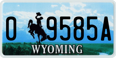 WY license plate 09585A