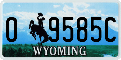 WY license plate 09585C