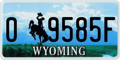 WY license plate 09585F