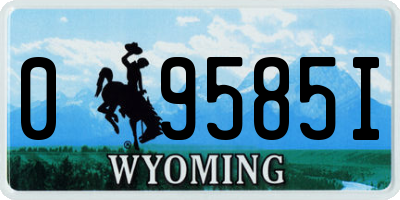 WY license plate 09585I