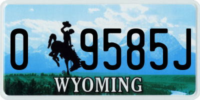 WY license plate 09585J
