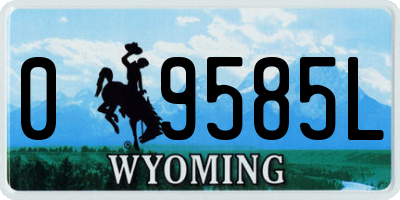 WY license plate 09585L