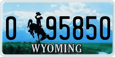 WY license plate 09585O