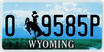 WY license plate 09585P