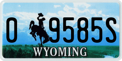 WY license plate 09585S