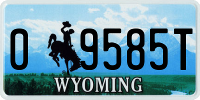 WY license plate 09585T