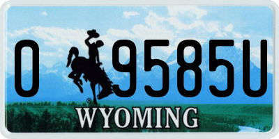 WY license plate 09585U