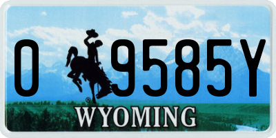 WY license plate 09585Y