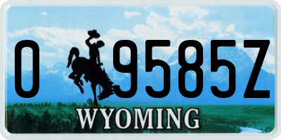 WY license plate 09585Z