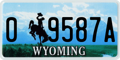 WY license plate 09587A