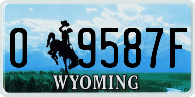 WY license plate 09587F