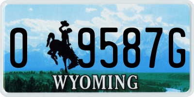 WY license plate 09587G