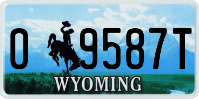 WY license plate 09587T