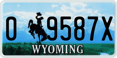 WY license plate 09587X