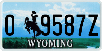 WY license plate 09587Z