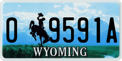 WY license plate 09591A