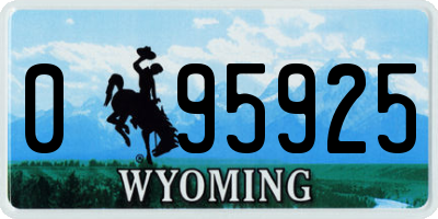WY license plate 095925