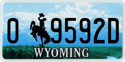 WY license plate 09592D