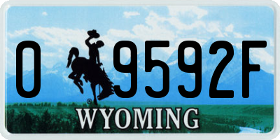 WY license plate 09592F
