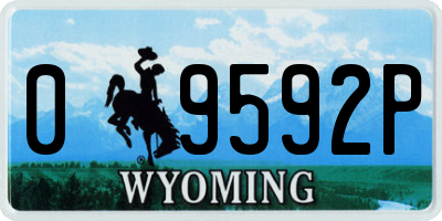 WY license plate 09592P