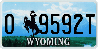 WY license plate 09592T