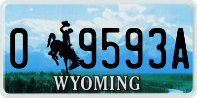 WY license plate 09593A