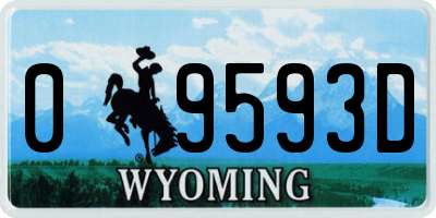 WY license plate 09593D