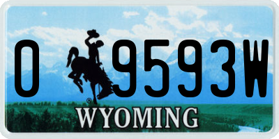 WY license plate 09593W
