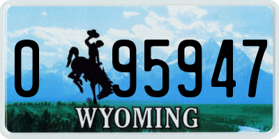 WY license plate 095947