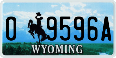 WY license plate 09596A