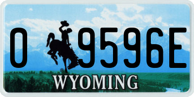 WY license plate 09596E