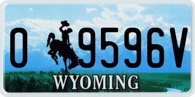 WY license plate 09596V