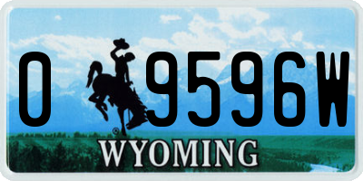 WY license plate 09596W
