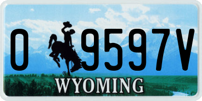 WY license plate 09597V