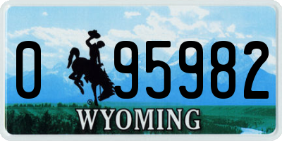WY license plate 095982