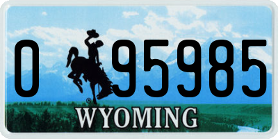 WY license plate 095985